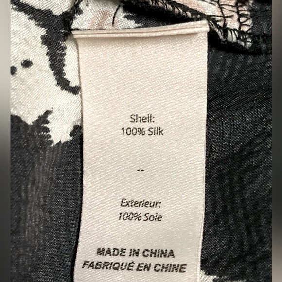 NWT Cinq a Sept Yesenia Black and Pink Floral Print Tie Front Top - Sz M - Picture 8 of 9